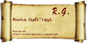 Rosta Györgyi névjegykártya